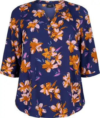 Bol.com ZIZZI CAANNI 3/4 BLOUSE Dames Blouse - Blue - Maat S (42-44) aanbieding