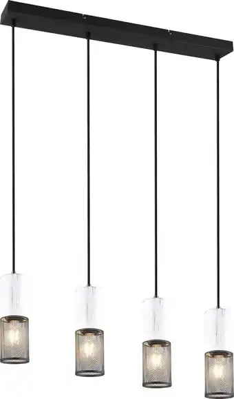 Bol.com TRIO TOSH - Hanglamp - Zwart-wit - excl. 4x E27 40W - Aanpasbaar in hoogte aanbieding