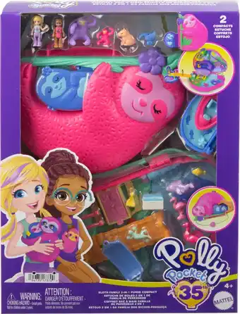 Bol.com Polly Pocket 35 - Luiaardfamile 2-in-1 compacte speelset aanbieding