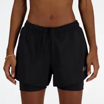 Bol.com New Balance 2 In 1 Short 3 Inch Dames Sportbroek - Zwart - Maat L aanbieding