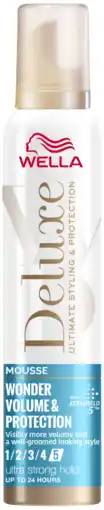 De Online Drogist Wella Deluxe Mousse - Wonder Volume & Protection 200ML aanbieding