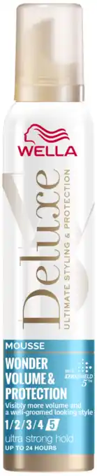 De Online Drogist Wella Deluxe Mousse - Wonder Volume & Protection 200ML aanbieding
