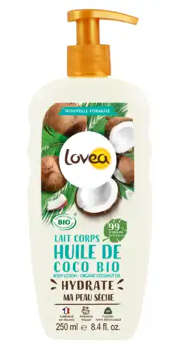 De Online Drogist Lovea Bodylotion Kokosolie Droge Huid 250ML aanbieding