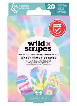 De Online Drogist Wild Stripes Pleister Waterproof Rainbow 20ST aanbieding