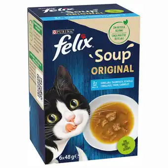 Zooplus 24 + 6 gratis! 30 x 48 g Felix Soup - Verschillende smaken uit het water aanbieding