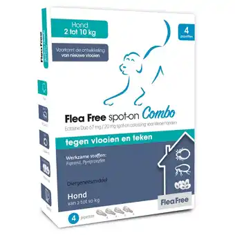 Pets Place Flea Free Spot-On Combo Hond 2-10 Kg 4 pip - Anti vlooien en tekenmiddel aanbieding