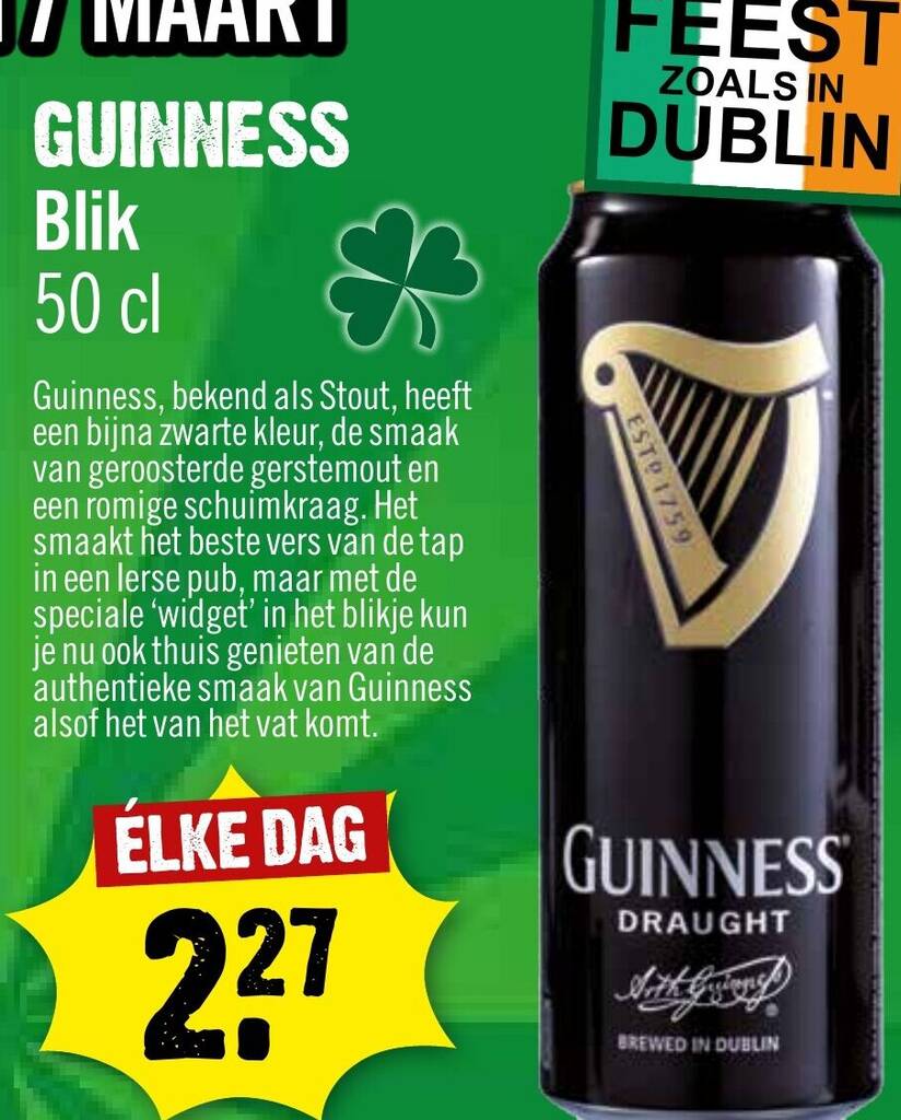 GUINNESS Blik 50 cl aanbieding bij Dirck 3