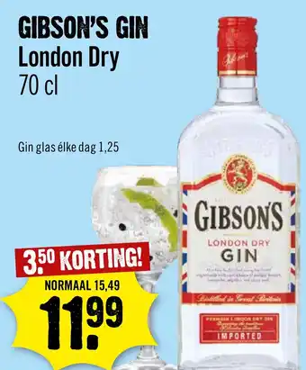 Dirck 3 GIBSON'S GIN London Dry 70 cl aanbieding