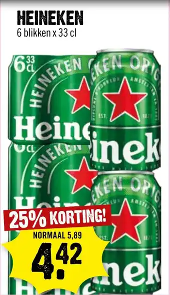 Dirck 3 HEINEKEN 6 blikken x 33 cl aanbieding