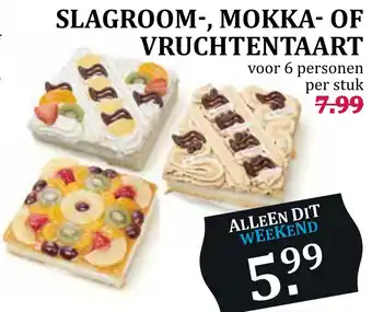 Boon`s Markt Slagroom-, mokka- of vruchtentaart aanbieding