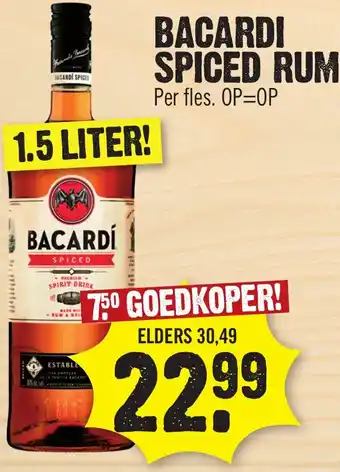 Super Dirck 3 BACARDI SPICED RUM 1.5 liter aanbieding