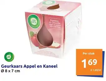 Action Geurkaars Appel en Kaneel Ø 8 x 7 cm aanbieding