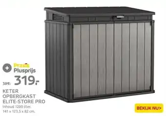 Praxis KETER OPBERGKAST ELITE-STORE PRO Inhoud 1200 liter. 141 x 123.5 x 82 cm aanbieding