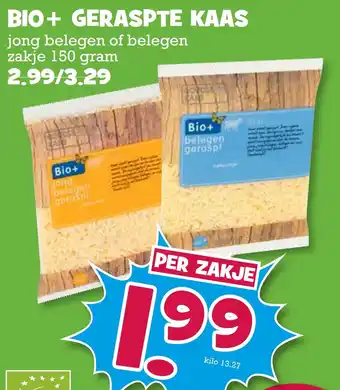 Boon`s Markt Bio+ geraspte kaas 150 gram aanbieding