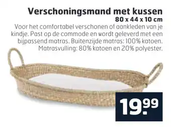 Etos Verschoningsmand met kussen 80 x 44 x 10 cm aanbieding