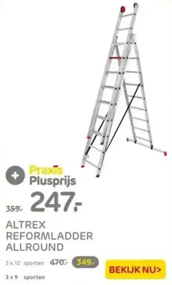 Praxis ALTREX REFORMLADDER ALLROUND 3 x 9 sporten aanbieding