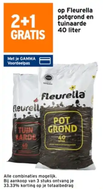 GAMMA op Fleurella potgrond en tuinaarde 40 liter aanbieding