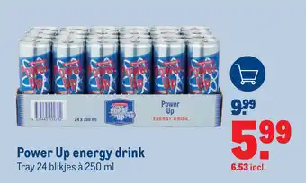 Makro Power Up energy drink 250ml aanbieding