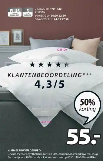 Jysk Himmeltinden Dekbed aanbieding