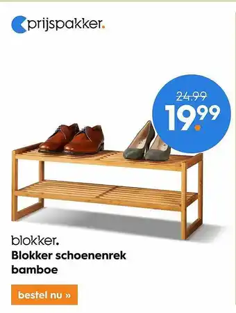 Blokker Schoenenrek bamboe aanbieding