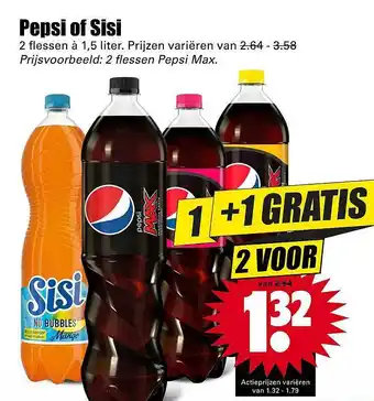 Dirk Pepsi Of Sisi  1,5 liter aanbieding