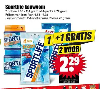 Dirk Sportlife Kauwgom 72 gram aanbieding