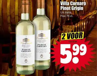Dirk Villa Cornaro Pinot Grigio 75 cl aanbieding