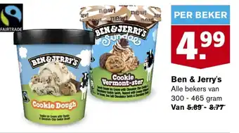 Hoogvliet Ben & jerry's per beker aanbieding