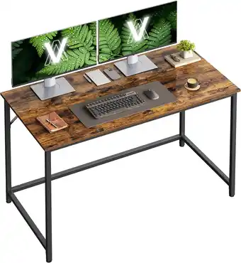 Amazon VASAGLE bureau, computerbureau, bureau, voor studie, slaapkamer, 60 x 120 x 76 cm, industrieel ontwerp, metalen frame, vintag aanbieding