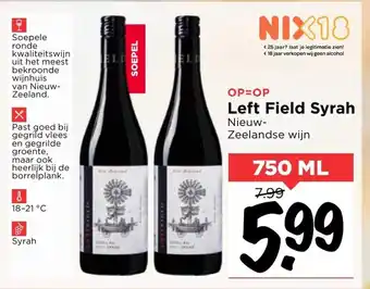 Vomar Voordeelmarkt Left Field Syrah 750ml aanbieding