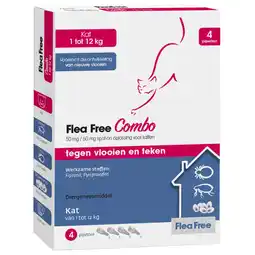 Pets Place Flea Free Spot-On Combo Kat - Anti vlooien en tekenmiddel - 4 pip 1 Tot 12 Kg aanbieding