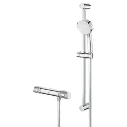 Sanitairwinkel.nl GROHE Grohtherm-1000 Performance renovatieset thermostatisch zonder koppelingen HOH=12cm met glijstang 60cm en hoofddouche 2 aanbieding