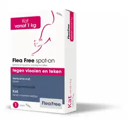 Pets Place Flea Free Spot-On Kat - Anti vlooien en tekenmiddel - 1 pip Vanaf 1 Kg aanbieding