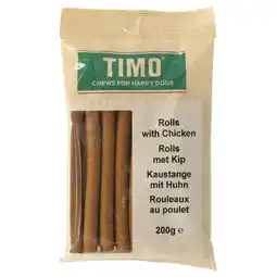 Pets Place Timo Kip Rolls - Hondensnacks - Kip 200 g aanbieding