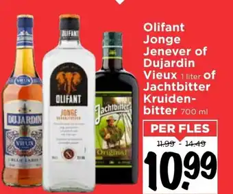 Vomar Voordeelmarkt Olifant jonge graanjenever of Dujardin vieux 1L of Jachtbitter Kruidenbitter 700ml aanbieding