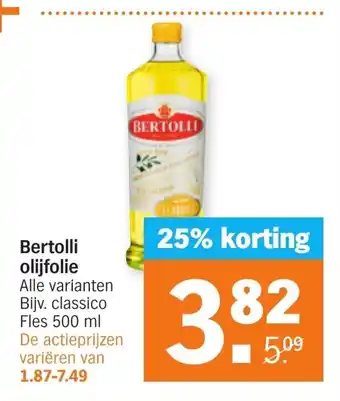 Albert Heijn Bertolli Olijfolie 500ml aanbieding