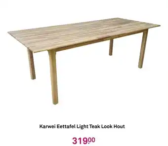 Karwei Eettafel Light Teak Look Hout aanbieding