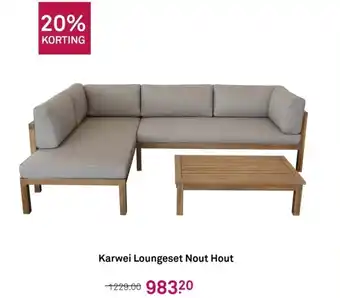 Karwei Loungeset Nout Hout aanbieding