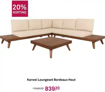 Karwei Loungeset Bordeaux Hout aanbieding