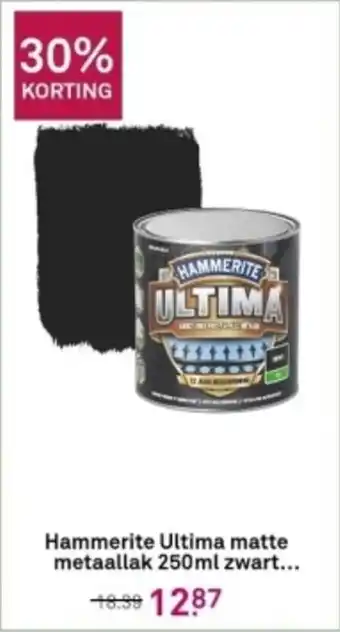 Karwei Hammerite Ultima matte metaallak 250ml zwart.. aanbieding