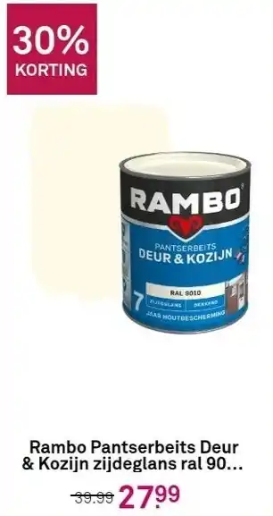 Karwei Rambo Pantserbeits Deur & Kozijn zijdeglans ral aanbieding