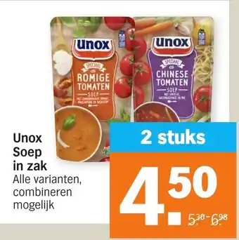 Albert Heijn Unox soep in zak 2 st aanbieding