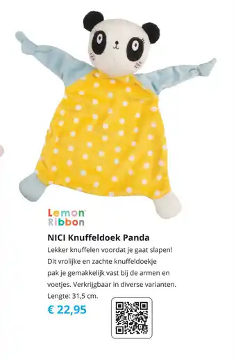 Tom NICI Knuffeldoek Panda aanbieding