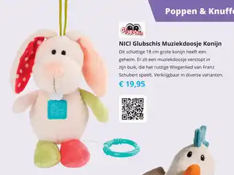 Tom NICI Glubschis Muziekdoosje Konijn aanbieding