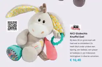 Tom NICI Glubschis Knuffel Ezel aanbieding