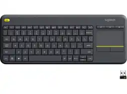 MediaMarkt Logitech K400 Plus Wireless Touch Keyboard Zwart aanbieding