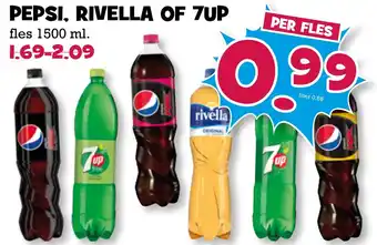 Boon`s Markt Pepsi, rivella of 7up 1500ml aanbieding