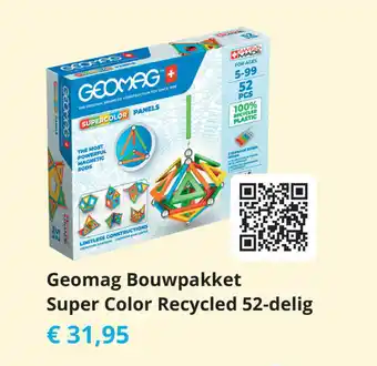 Tom Geomag Bouwpakket Super Color Recycled 52-delig aanbieding