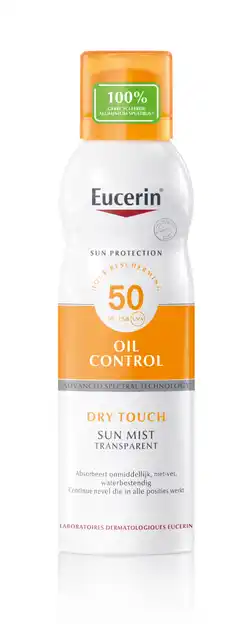 De Online Drogist Eucerin Sun Oil Control Mist Transparent Dry Touch SPF 50 200ML aanbieding