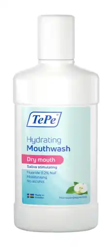 De Online Drogist TePe Hydrating Mouthwash Apple/Peppermint 500ML aanbieding